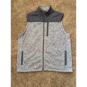 George Fleece Vest Performance Golf Gray Heathered Sleeveless Mens Size XXL